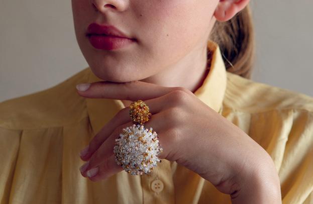 Woman's Glass Eye Features 14K Gold Iris and Black Diamond Pupil