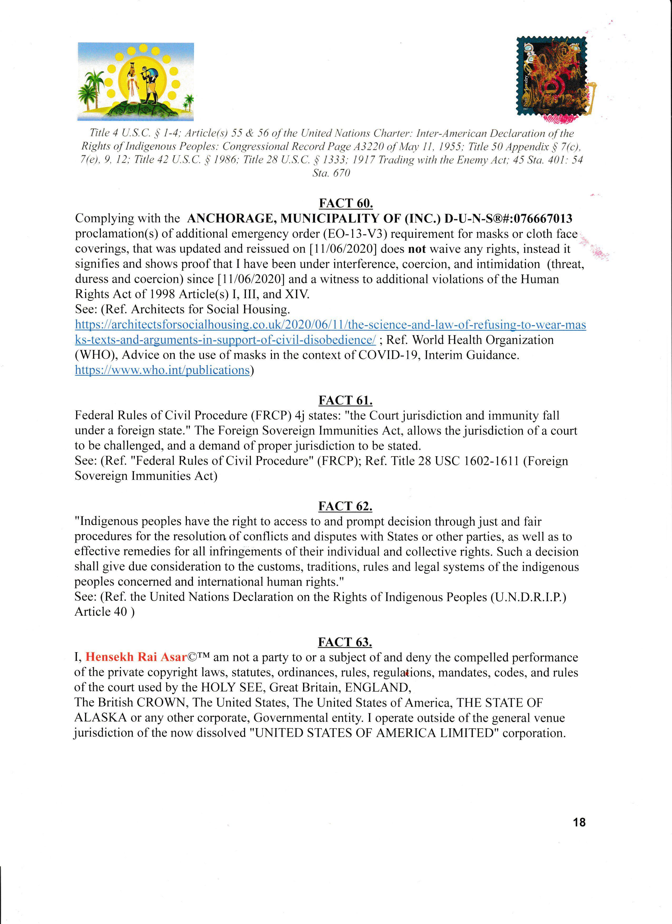 NOTICE OF ADEQUATE ASSURANCE OF DUE PERFORMANCE with AFFIDAVIT OF FACTS
