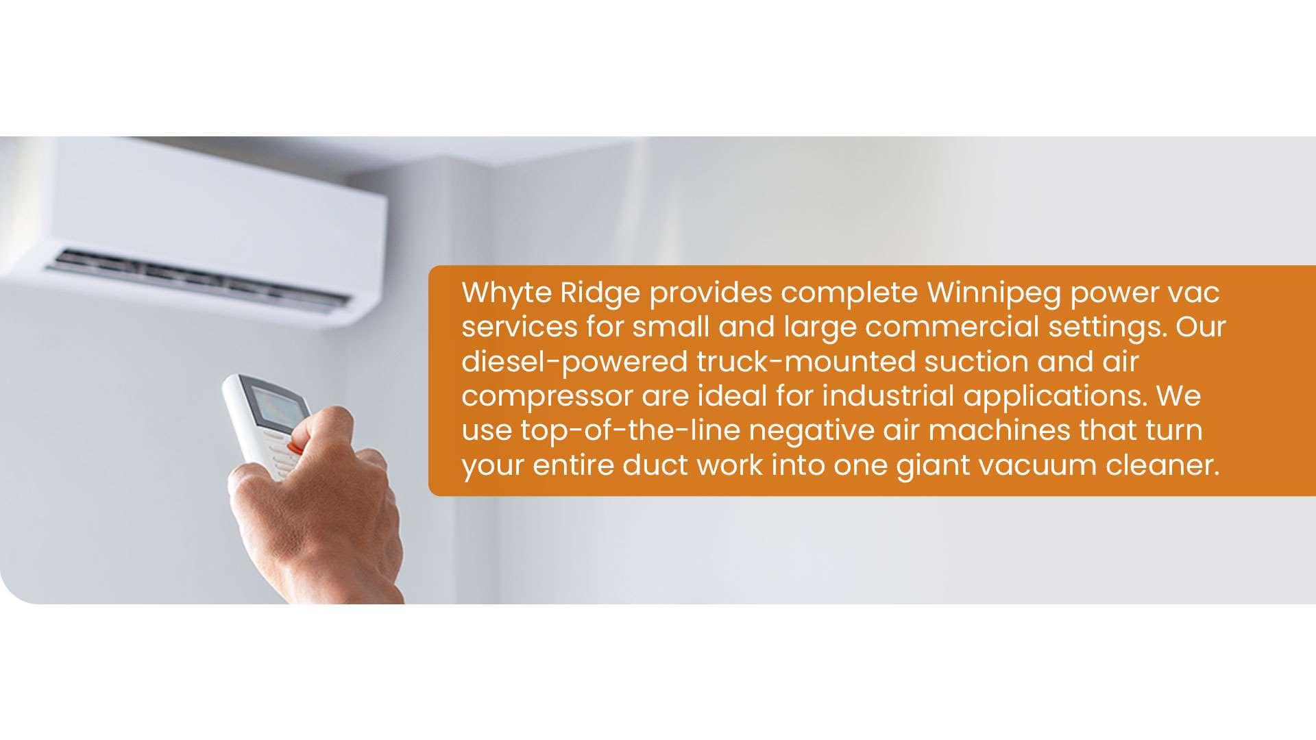 Commercial Duct Cleaning Winnipeg by Whyte Ridge Furnace & Air Duct