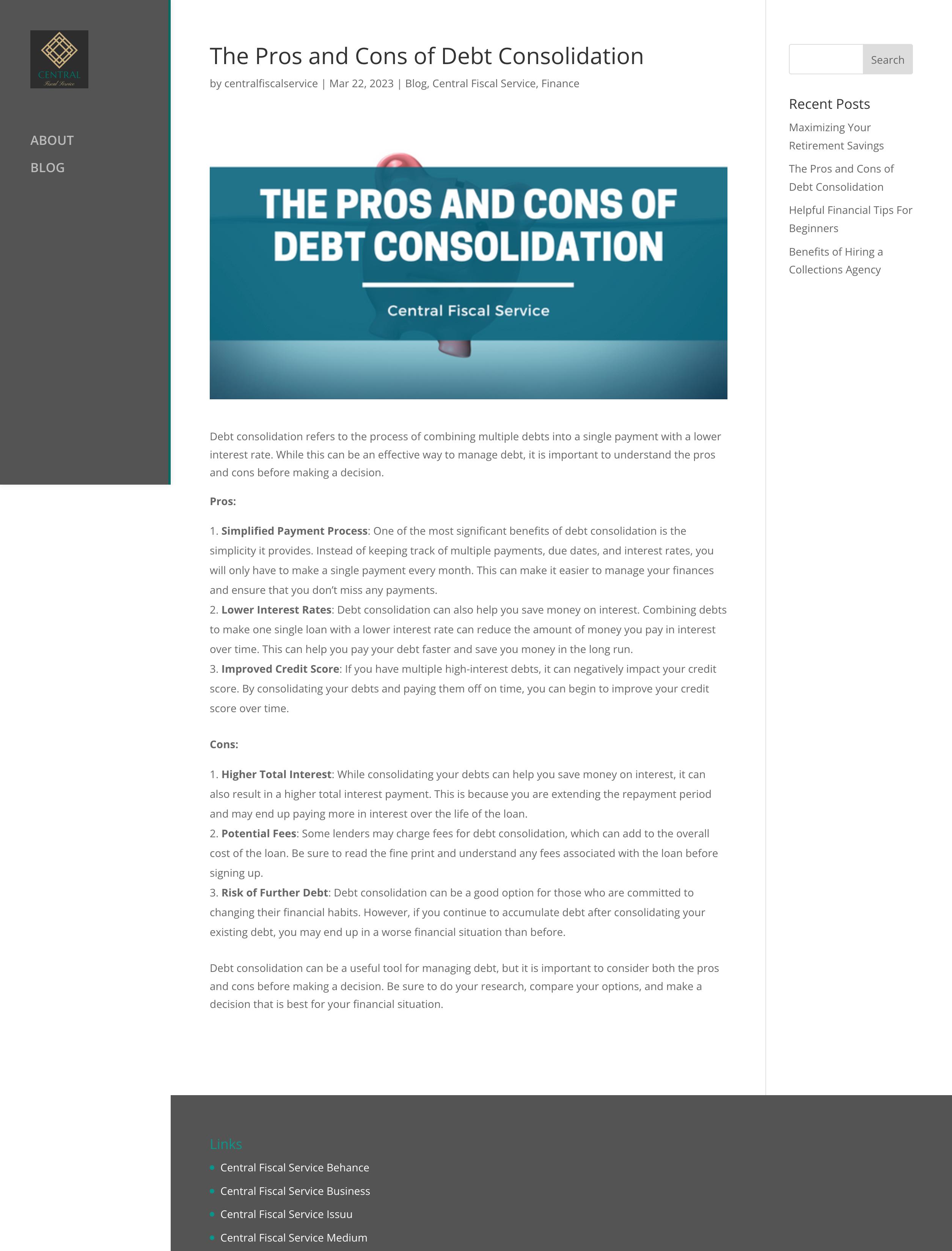 The Pros and Cons of Debt Consolidation by Central Fiscal Service Issuu