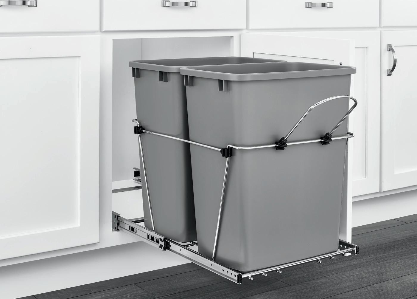 Rev-A-Shelf 8-785 Series 10/20 Liter Under Sink Waste Bin Pullout with Door  Mount