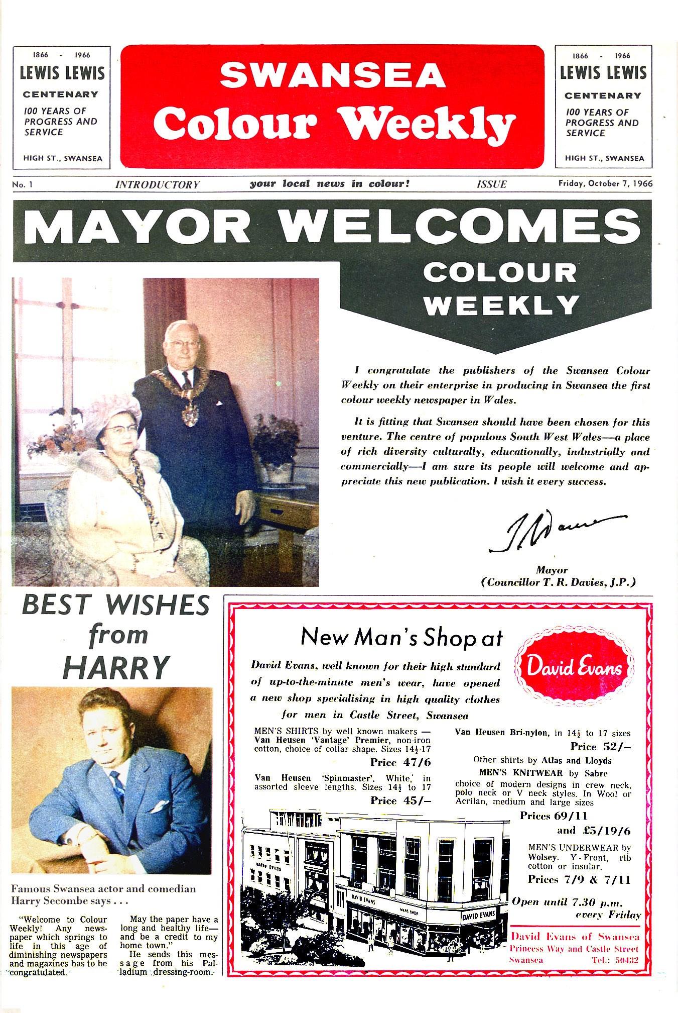 Swansea Colour Weekly pioneering colour newspaper (1966) by