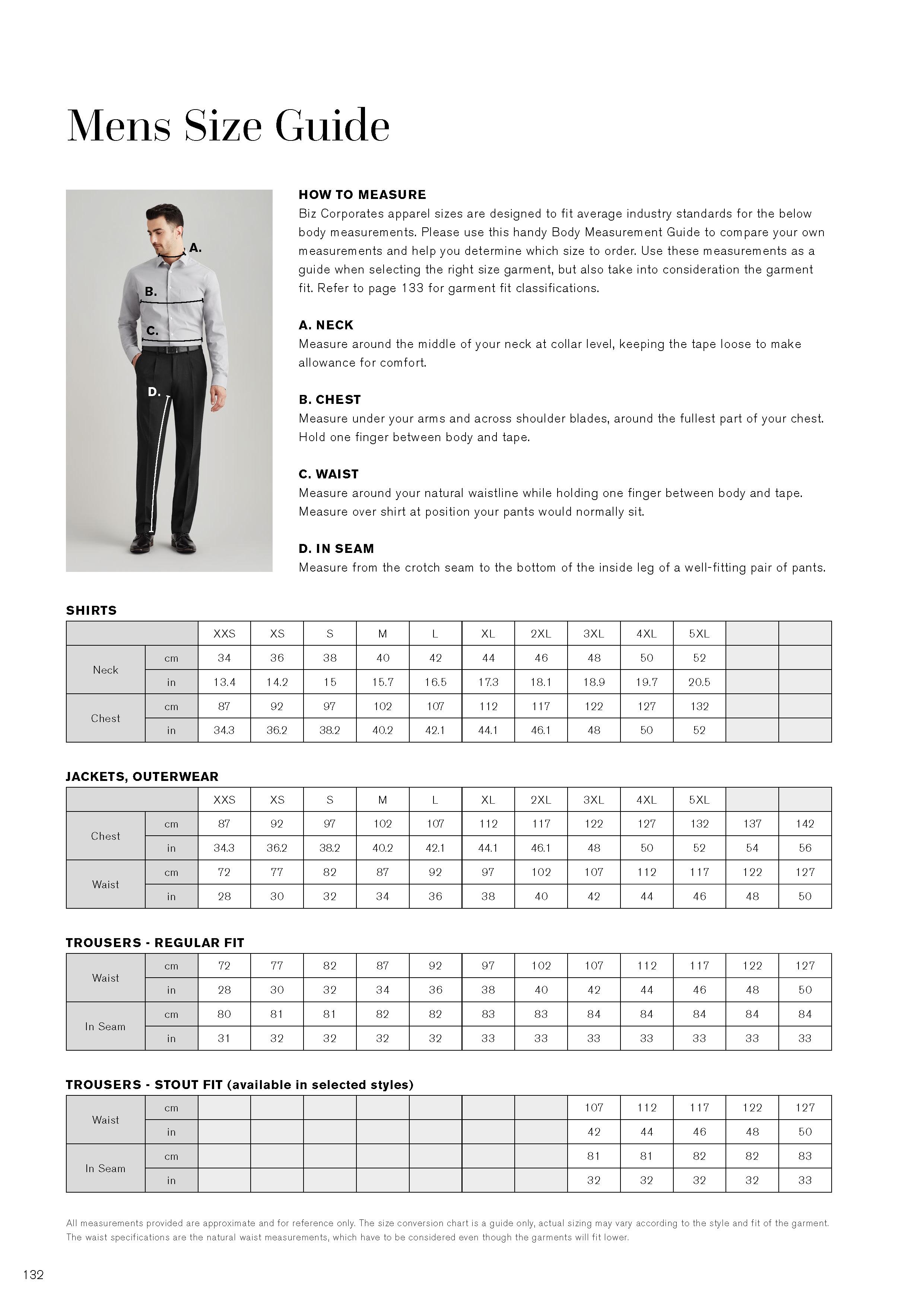 Biz Corporates Size Guide by galaxy_catalogues - Issuu