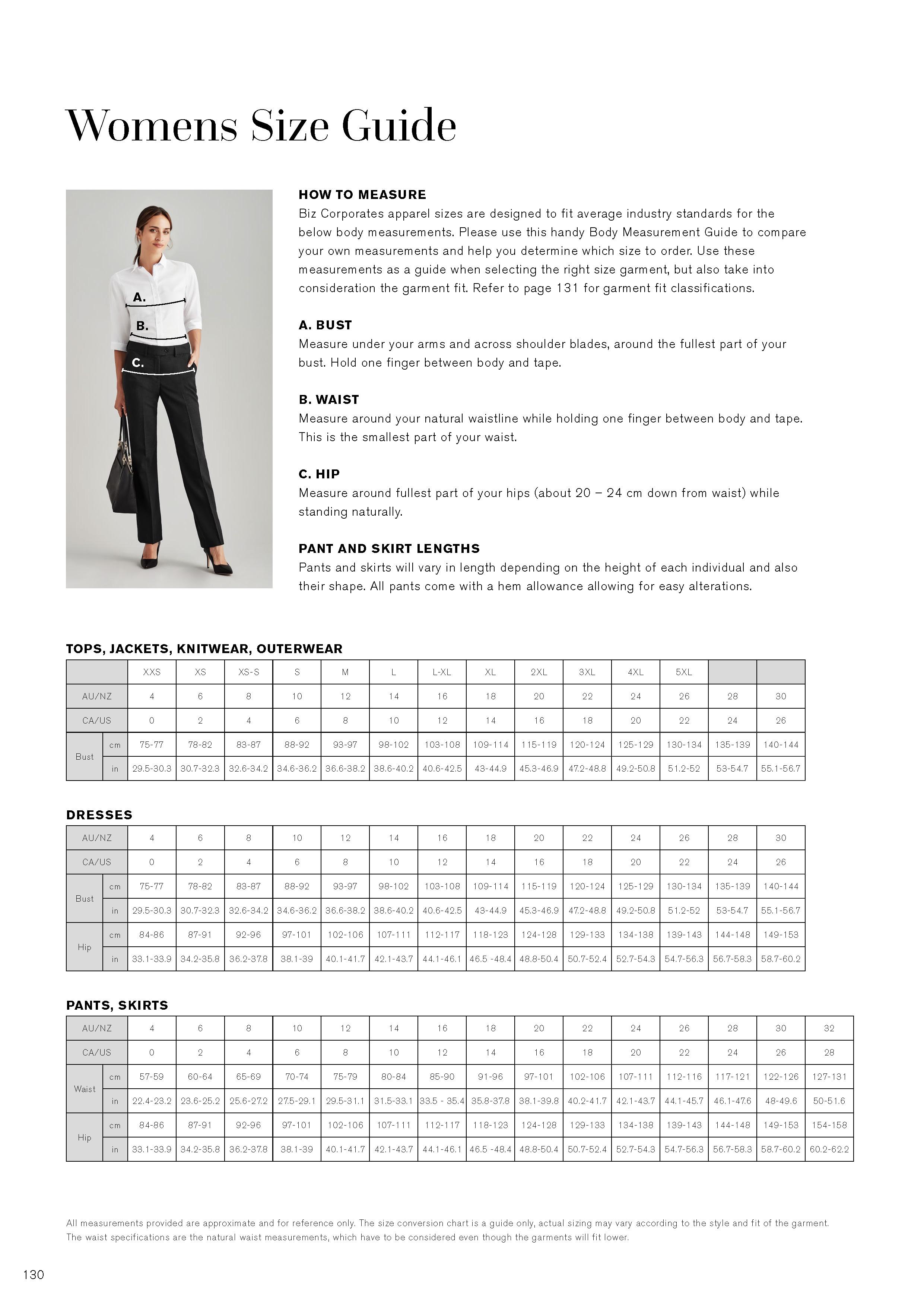 Biz Corporates Size Guide by galaxy_catalogues - Issuu