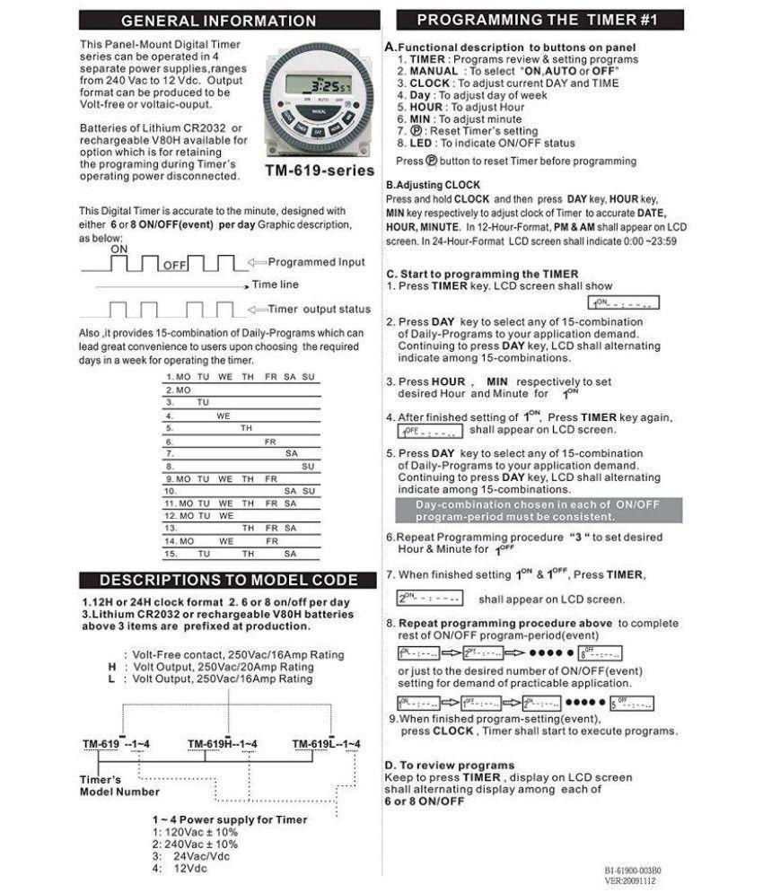 Frontier TM619H2 Digital Timer Manual by Amelia Evans Issuu