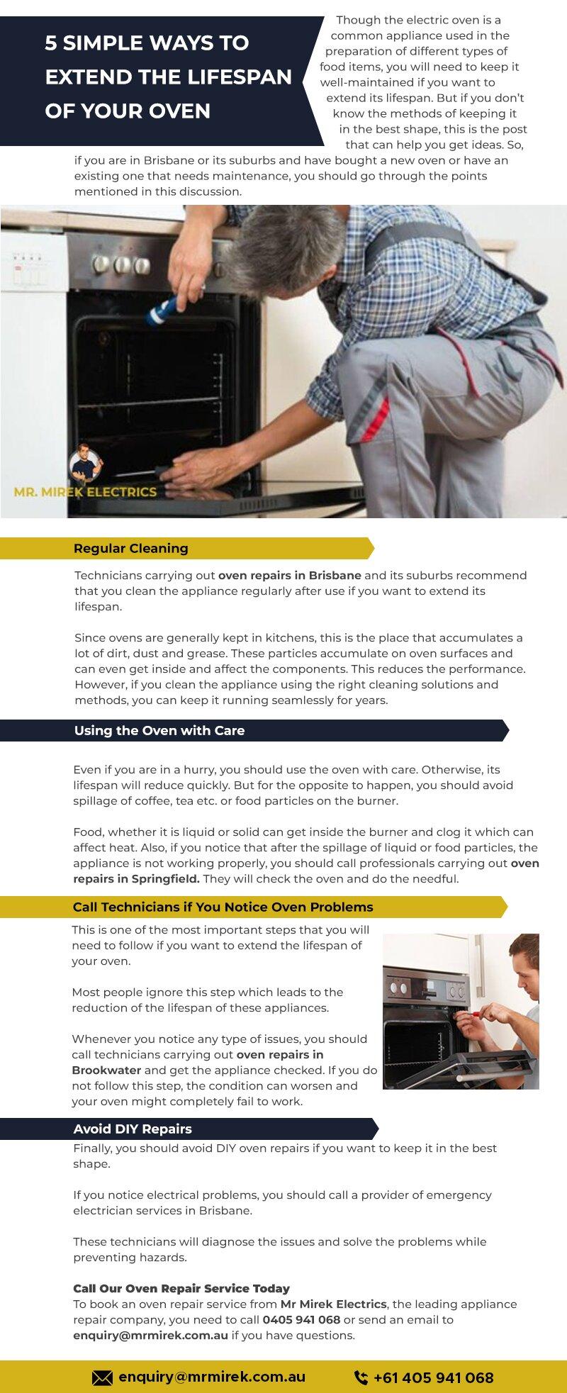 5 SIMPLE WAYS TO EXTEND THE LIFESPAN OF YOUR OVEN by Mr Mirek Electrics