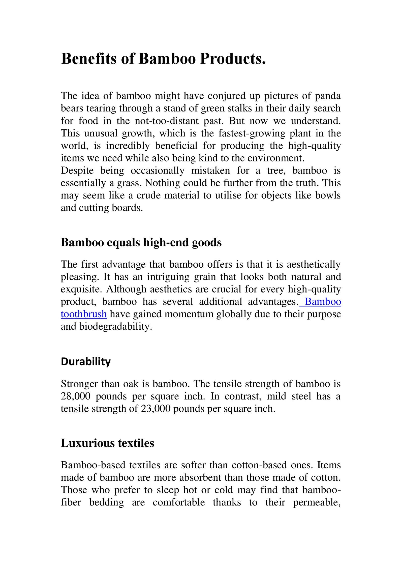 Benefits of Bamboo Products. by jayviq Issuu