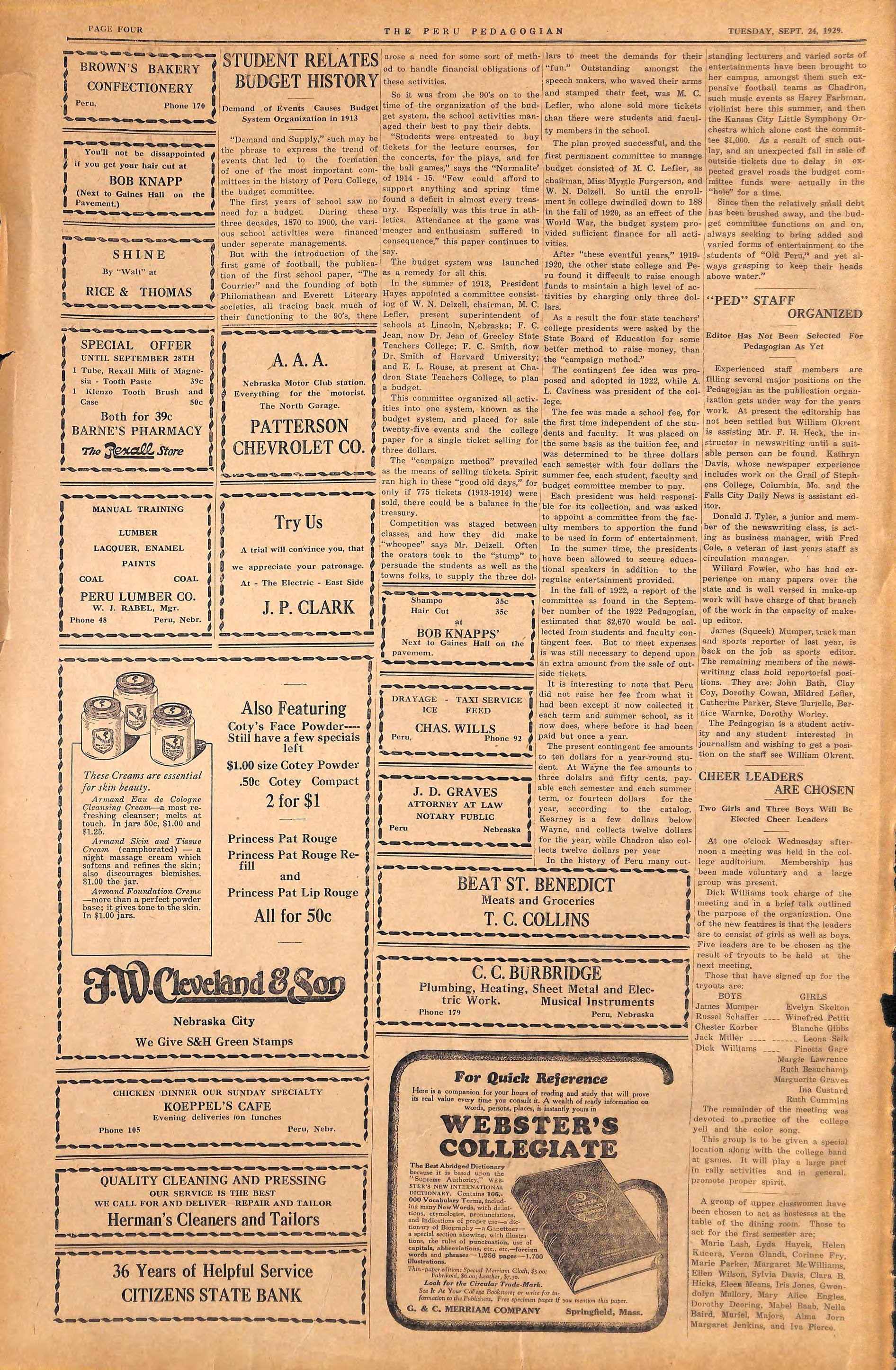 1929-1930 Peru Pedagogian Issues 1-30 by Peru State College