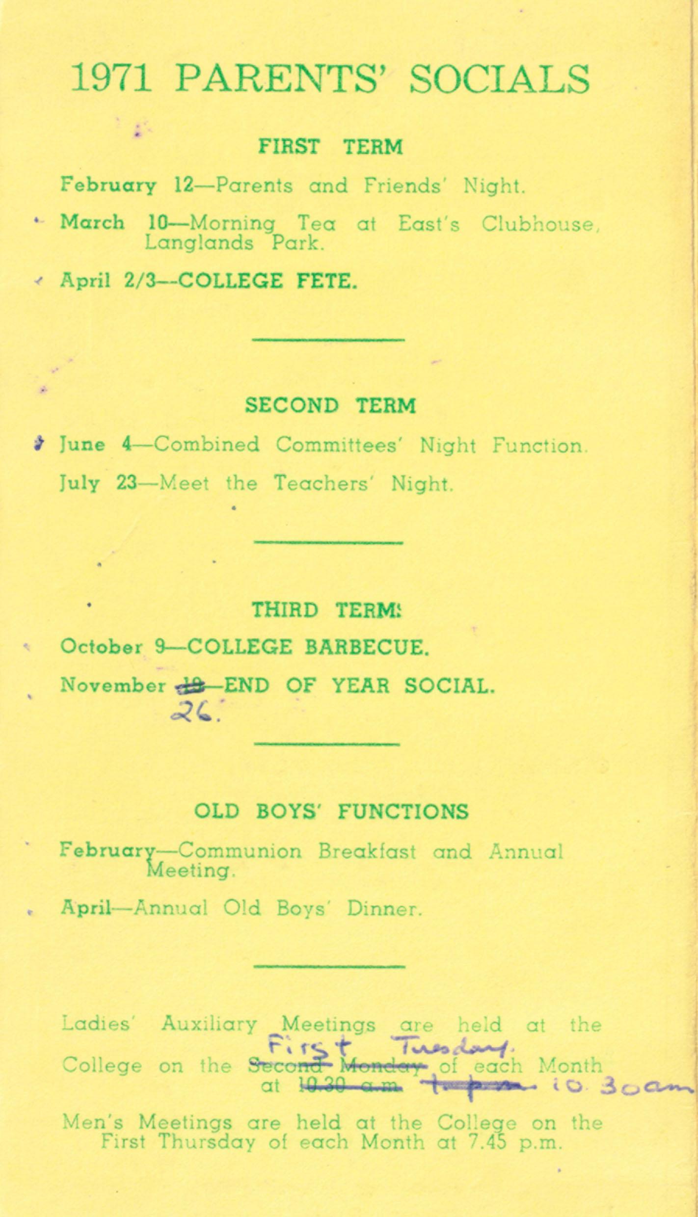 Villanova College Calendar 1971 by VillanovaCollegeBrisbane - Issuu