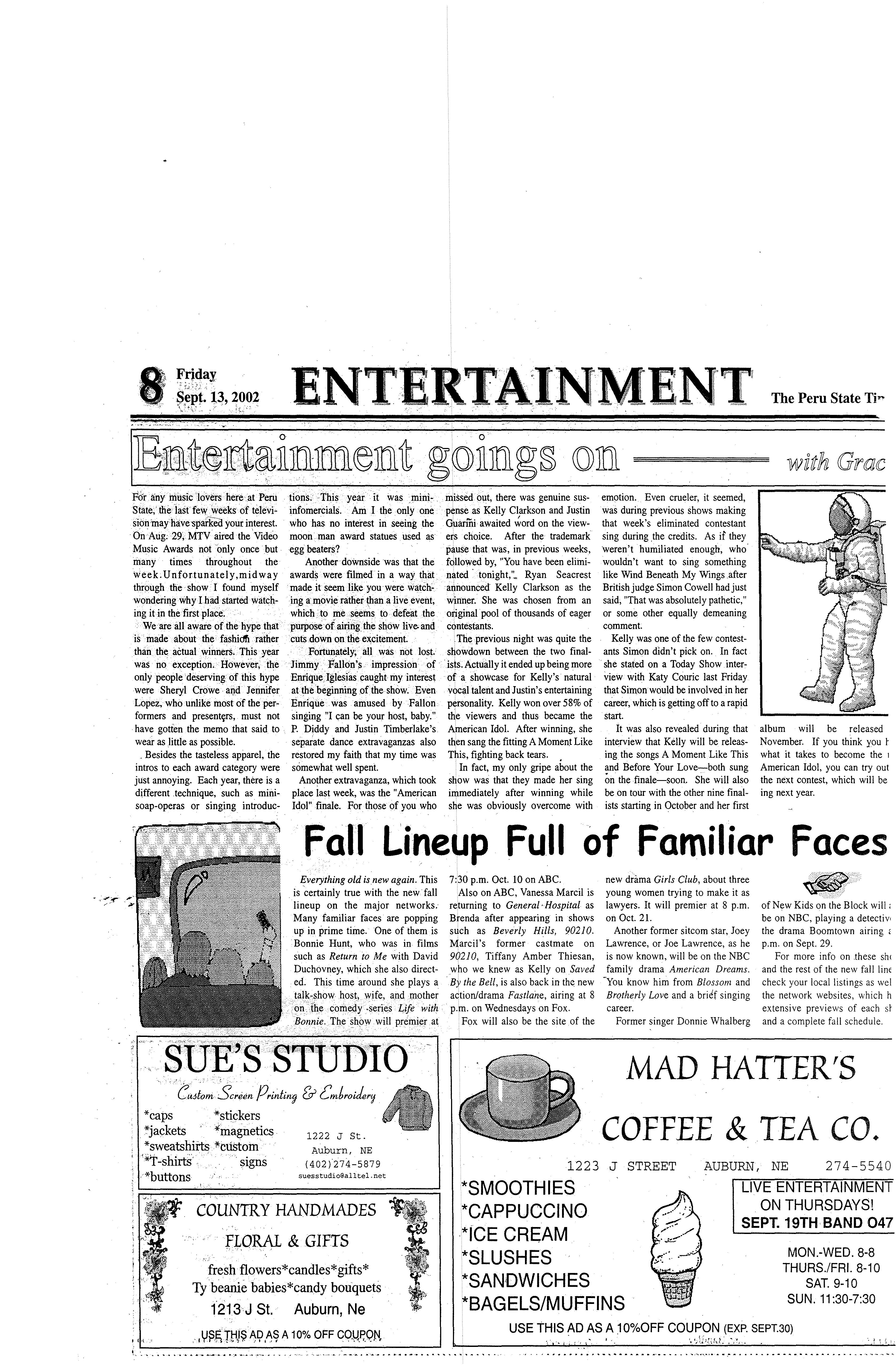 2002-2003 Peru State Times (Peru, NE) - issues 1-11 by Peru State College Library