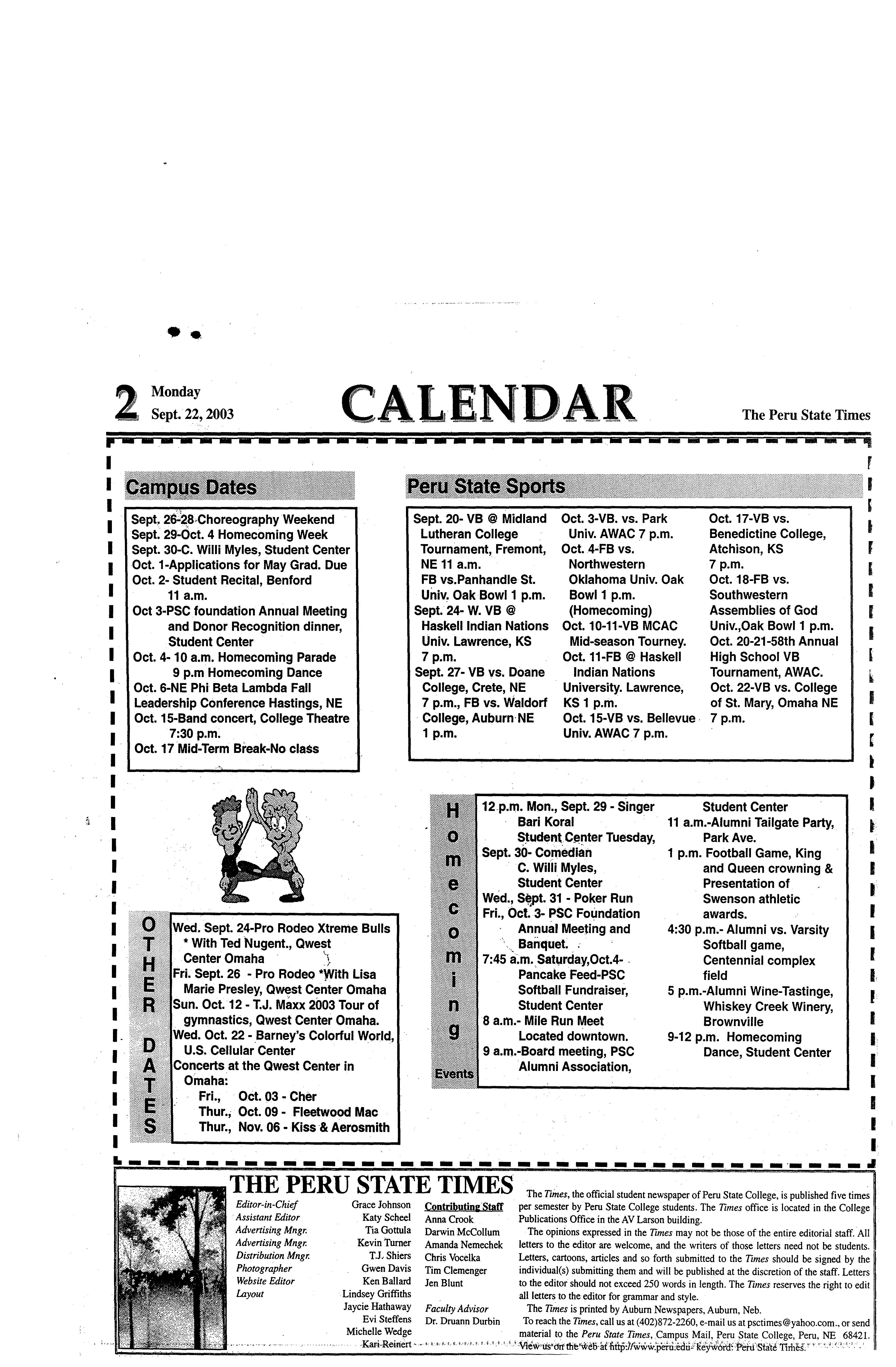 2003-2004 Peru State Times (Peru, NE) - issues 1-10 by Peru State College Library - Issuu