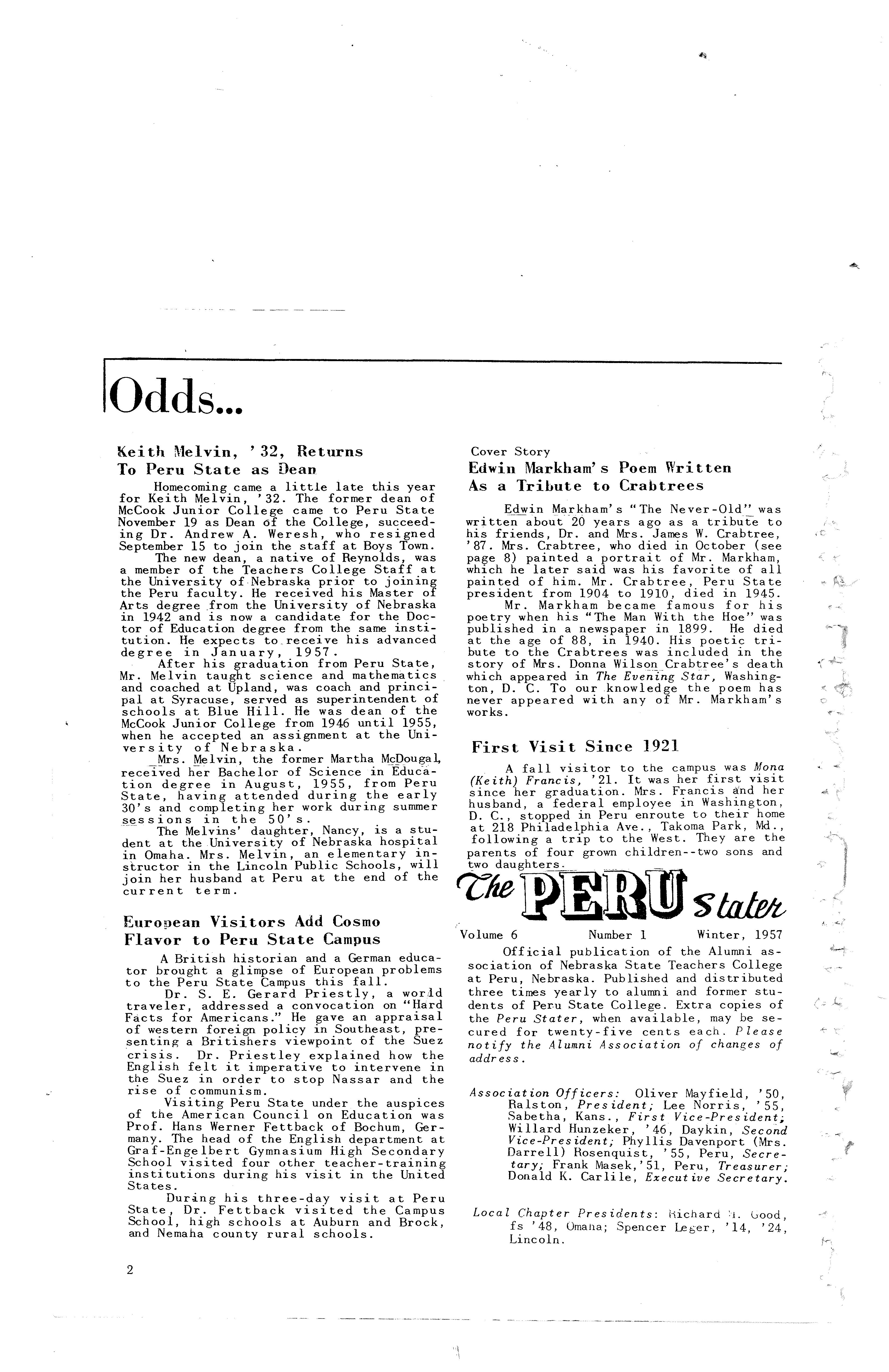 1957 The Peru Stater (Nebraska) by Peru State College Library Issuu