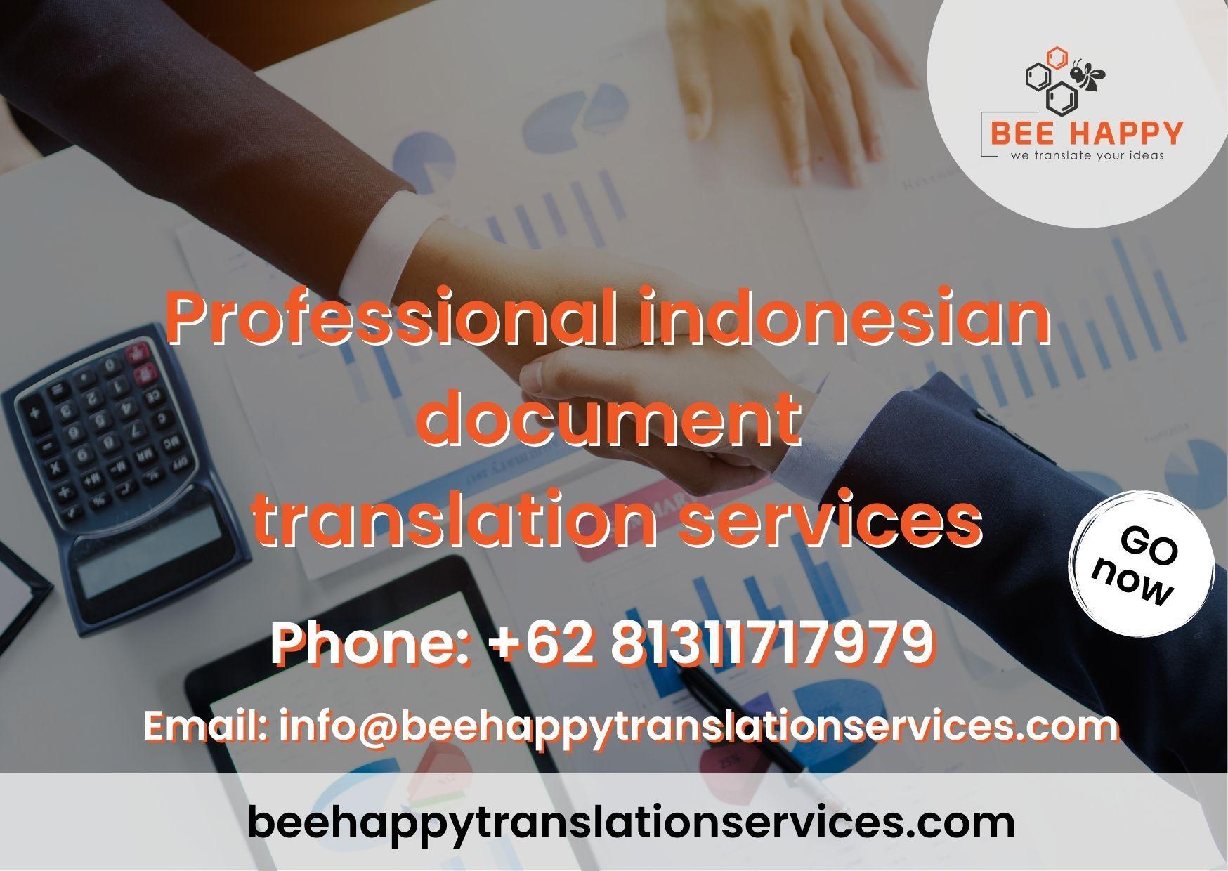 Professional indonesian document translation services Bee Happy