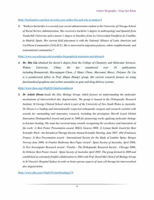 How To Write Author Biography For Journal by Julie Gilmore - Issuu