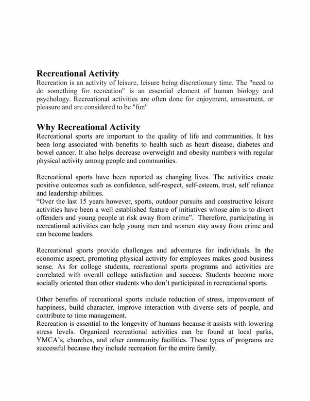 Proposal On Recreational Activity Center by Arlyn er Issuu