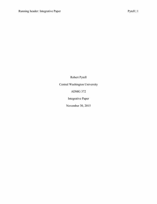 Integrative Paper By Linda Sullivan Issuu