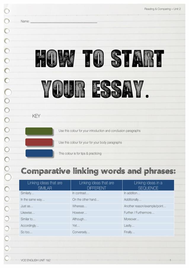 . Comparing Texts How To Write An Essay by anafucen1984 Issuu