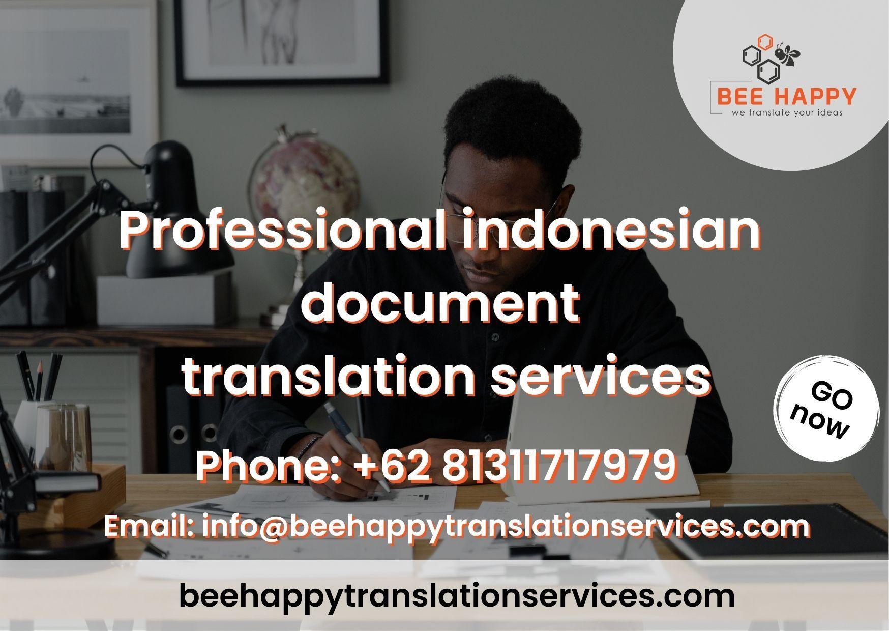 Professional indonesian document translation services Bee Happy