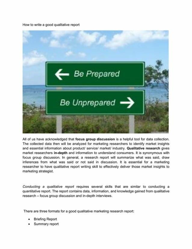 How To Write A Good Qualitative Report by Katie Lamoreaux Issuu