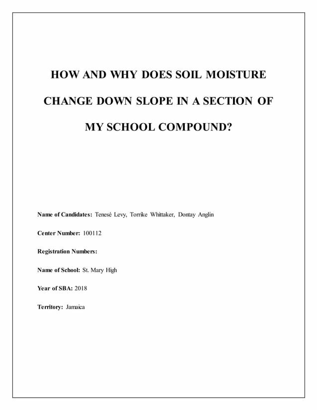 Geography CSEC SBA by Wendy Issuu