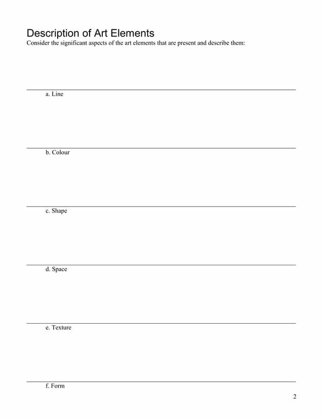 Artwork Analysis Worksheet by Meredith Nettles Issuu