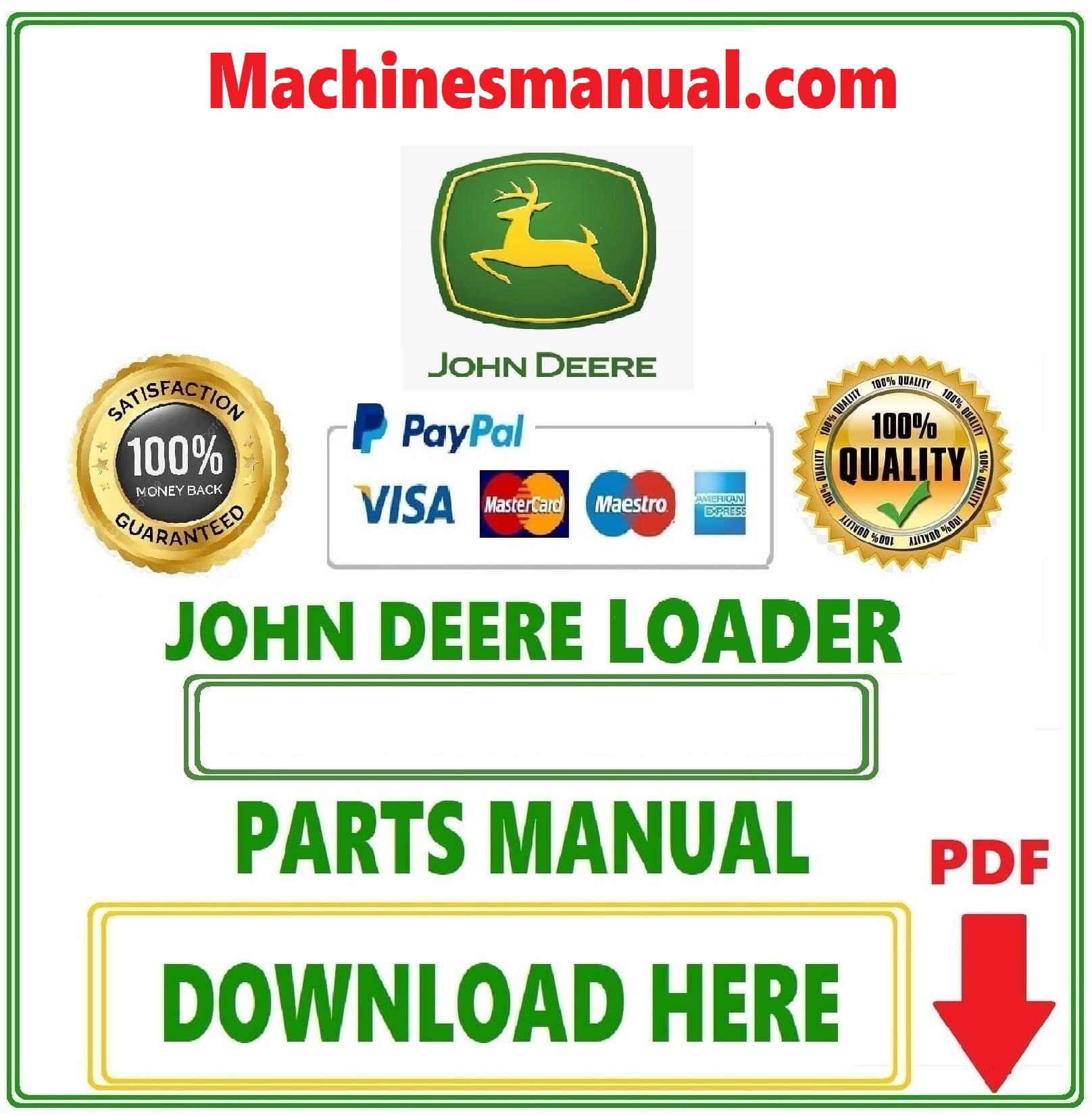 JOHN DEERE EXCAVATOR PARTS CATALOG MANUAL DOWNLOAD PDF by machines ...