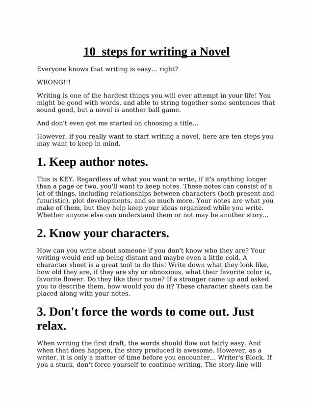 Steps For Writing A Novel by Victoria Reed Issuu