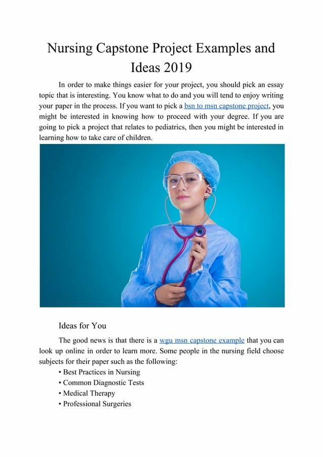 Nursing Capstone Project Examples And Ideas by Cristina Garcia Issuu