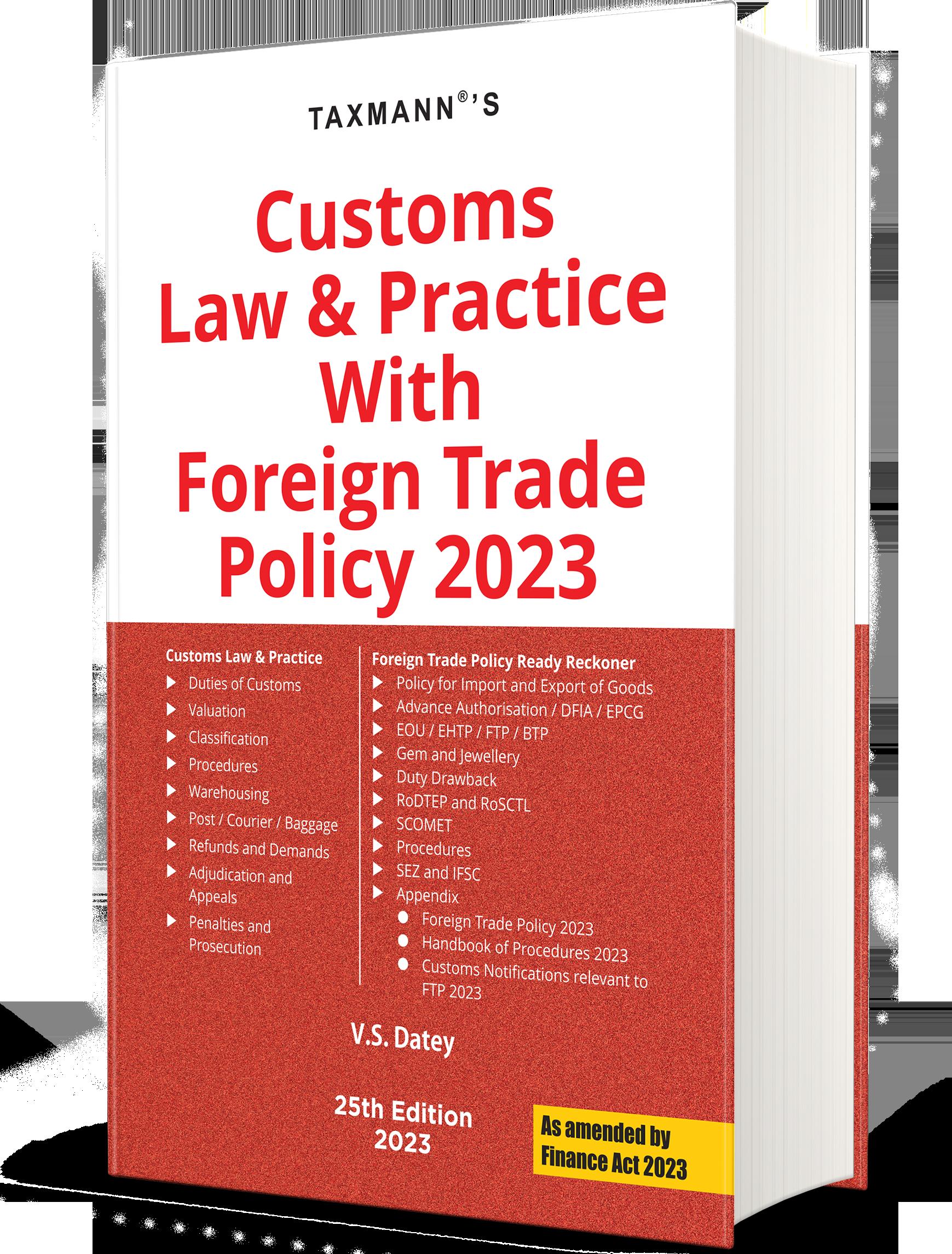 Taxmann’s Customs Law & Practice with Foreign Trade Policy 2023