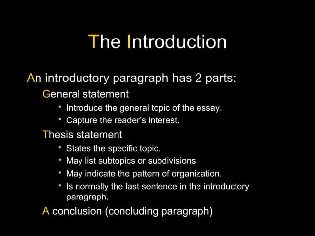 Introduction Paragraph Format