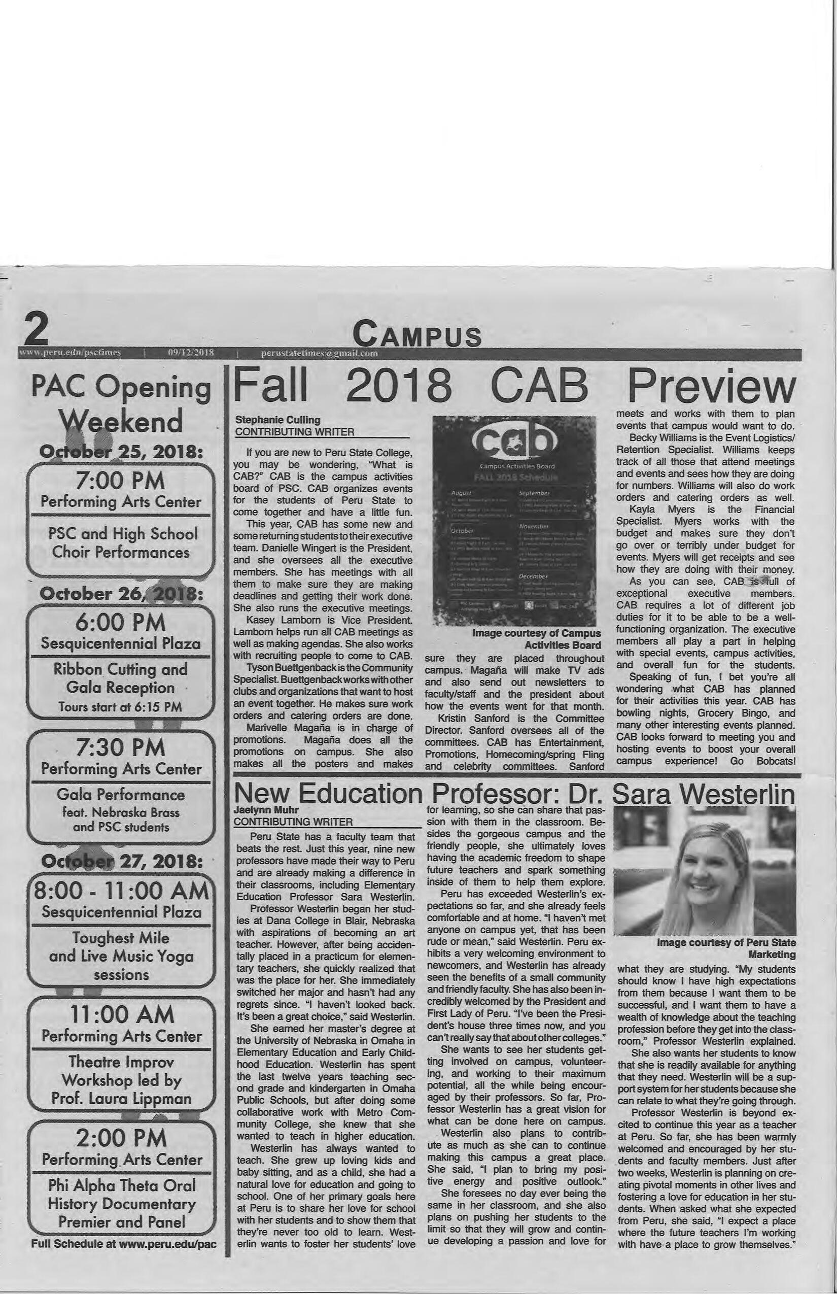 20182019 Peru State Times (Peru, NE) Issues 16 by Peru State