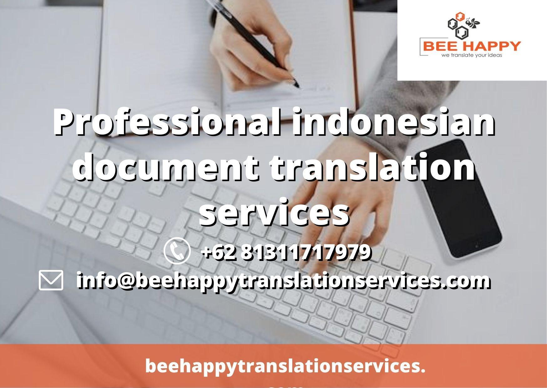 Professional indonesian document translation services Bee Happy