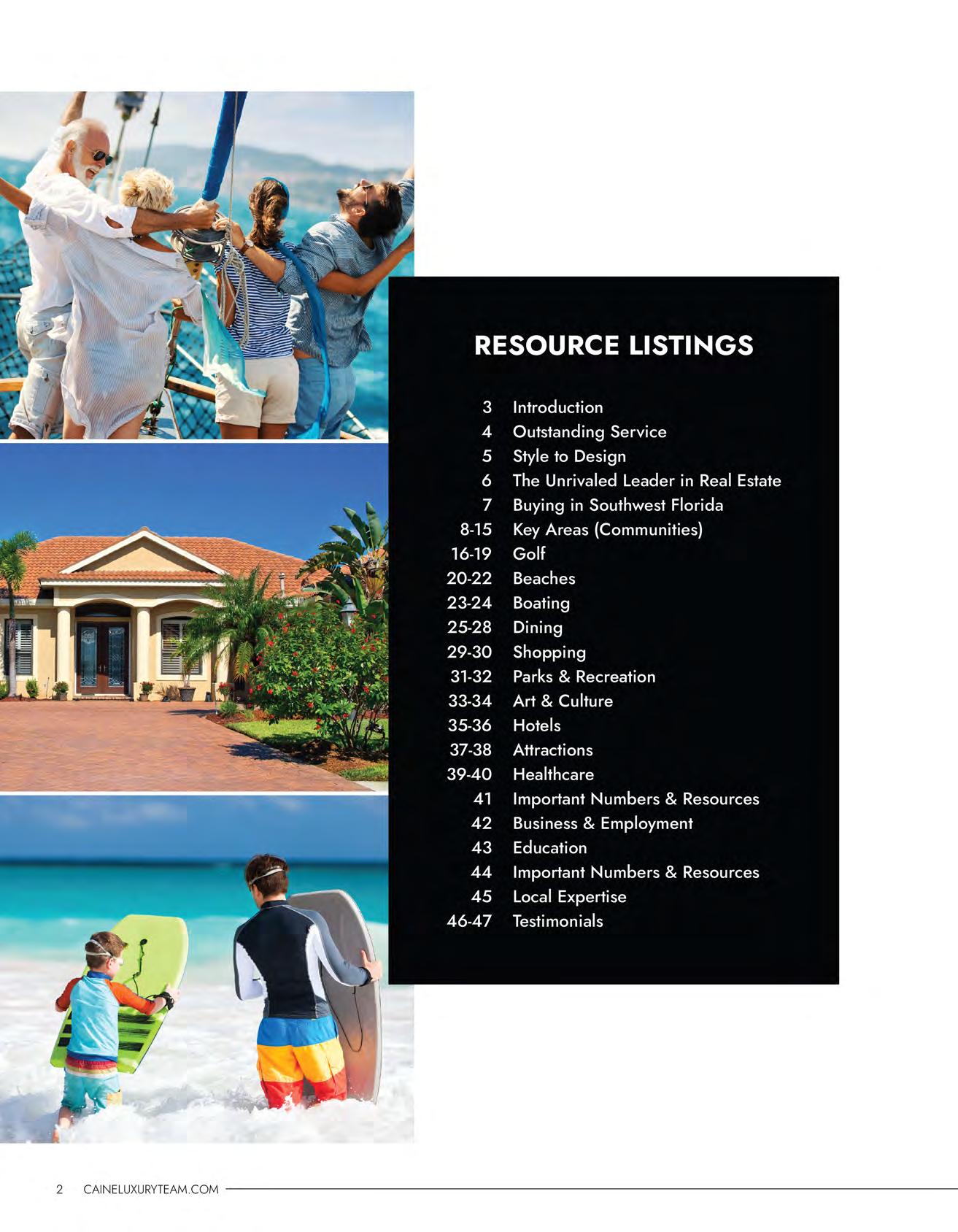 Caine Luxury Team Southwest Florida Relocation Guide by MLMS Graphics