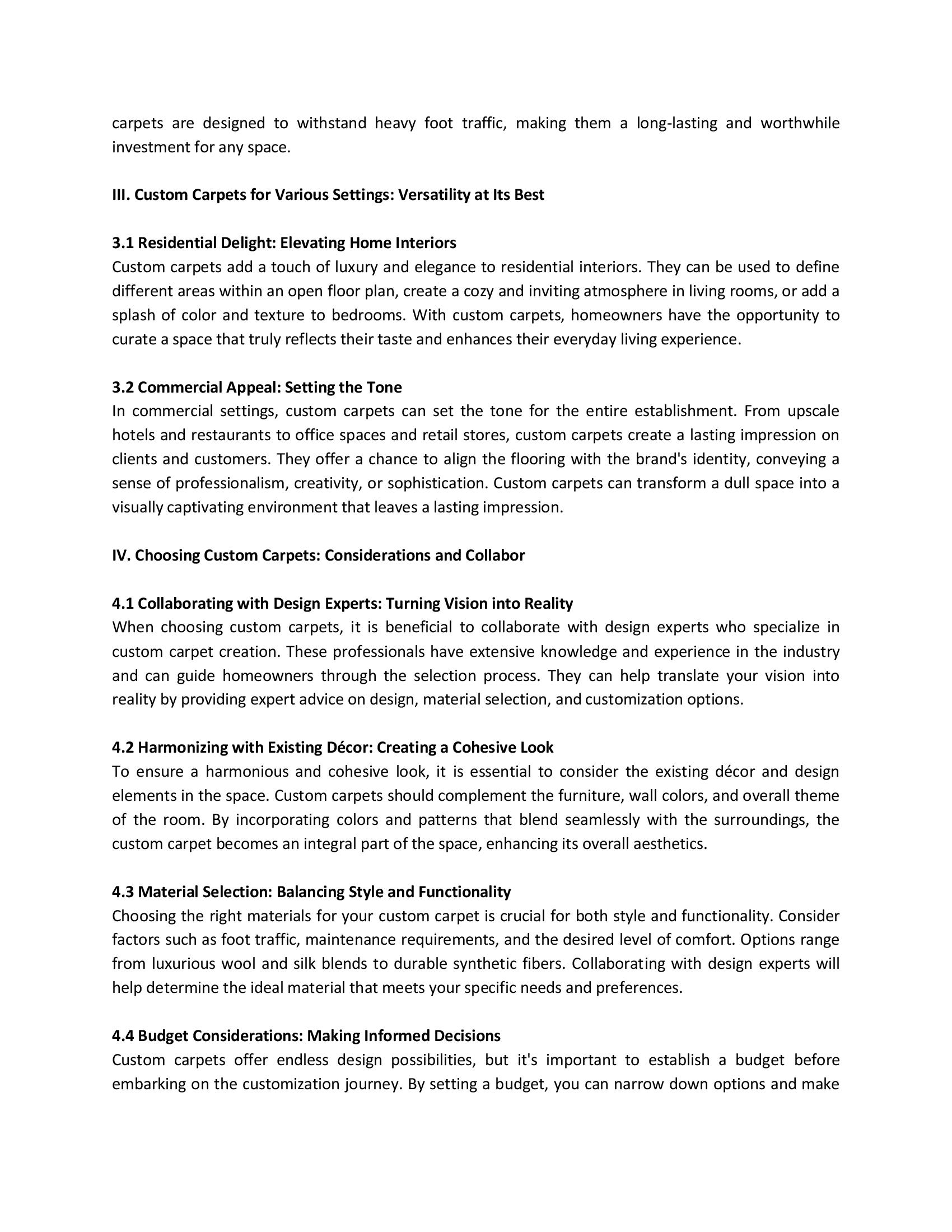 Transforming Spaces with Custom Carpets Unleashing Creativity and