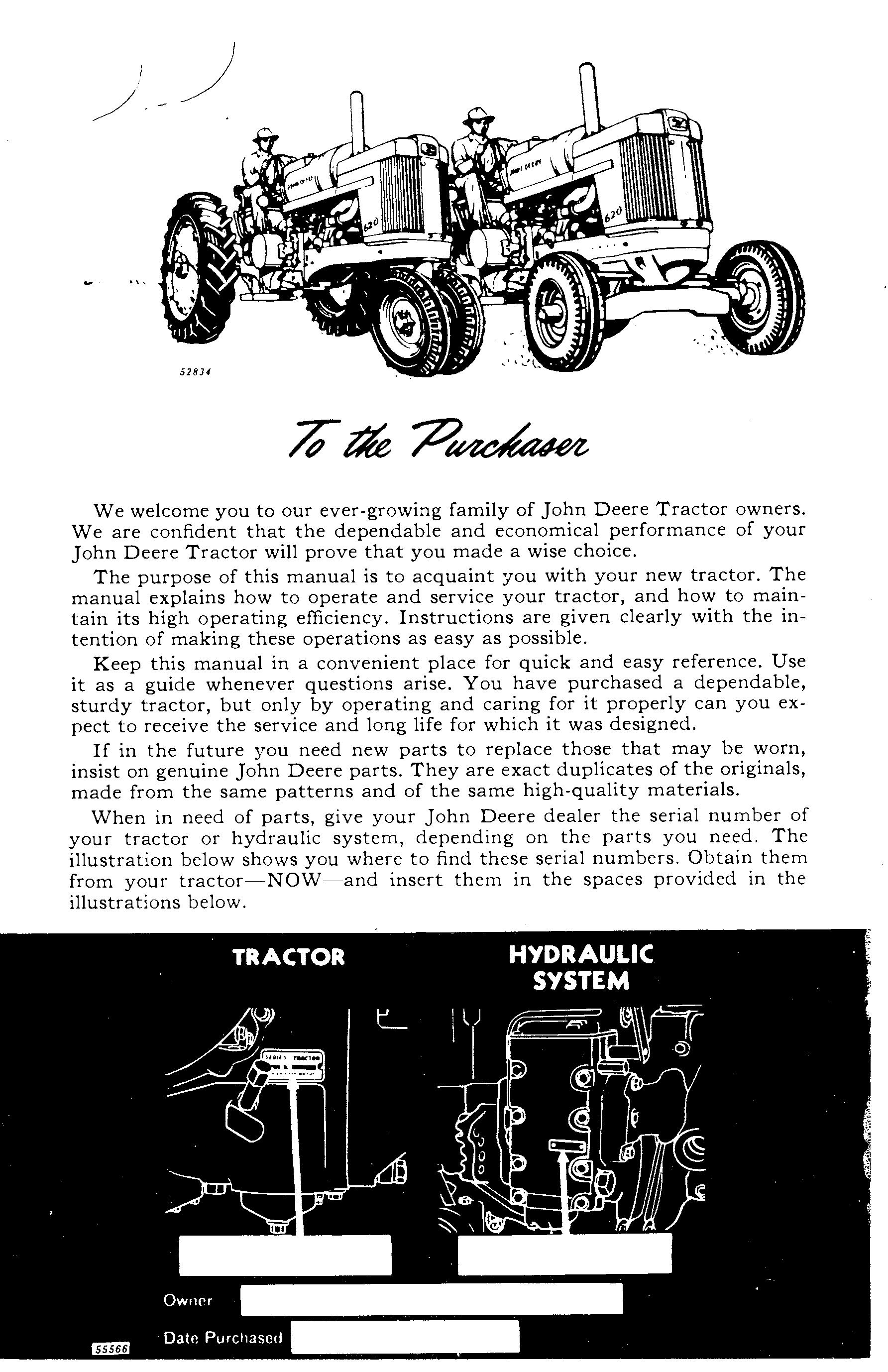 John Deere 620 GeneralPurpose and Standard LPGas Tractors Operator’s