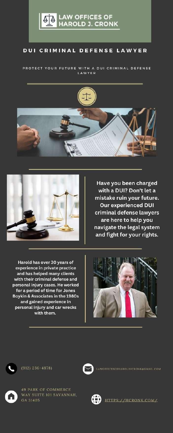 Dui Criminal Defense Lawyer Hcronk by Law Offices of Harold J. Cronk