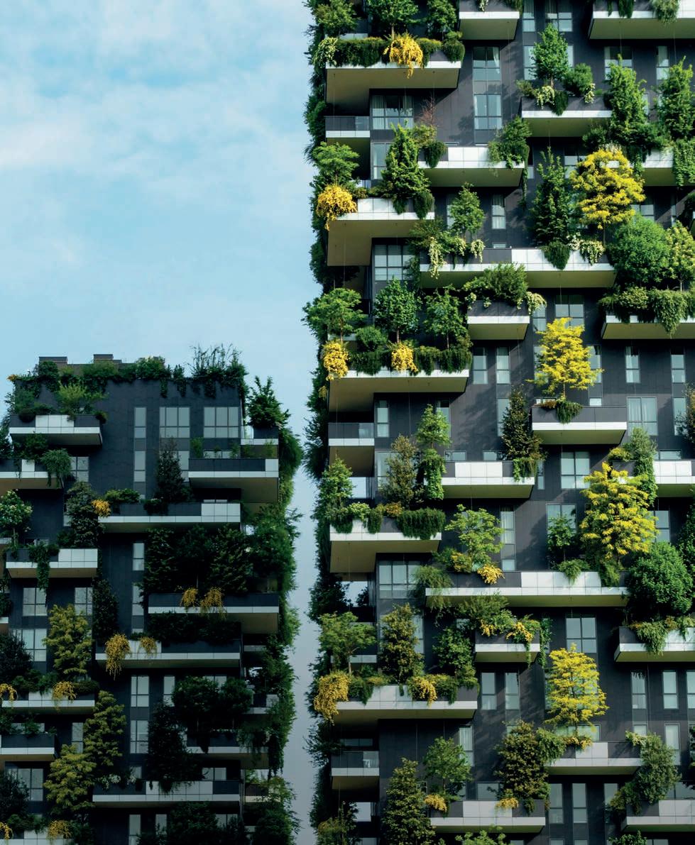 Premium Photo  Green futuristic skyscraper bosco verticale vertical forest  apartment building with gardens on balconies modern sustainable  architecture in porta nuova district water color style