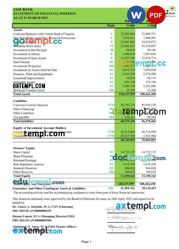 Nigeria Jaiz bank statement Word and PDF template by mytempl Issuu