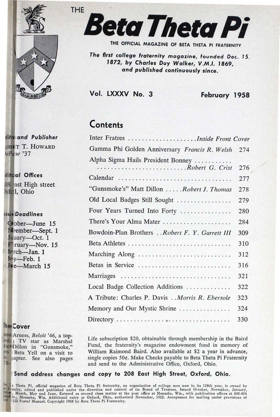 The Beta Theta Pi - February 1958 by Beta Theta Pi - Issuu