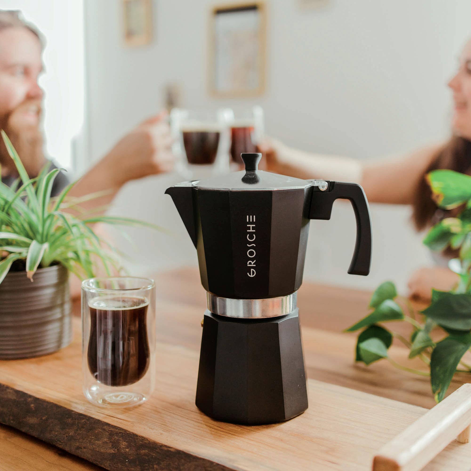 GROSCHE Milano Stovetop Espresso Coffee Maker and Electric Burr