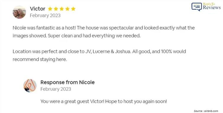 Airbnb Guest Reviews Examples Positive & Negative by Reply To