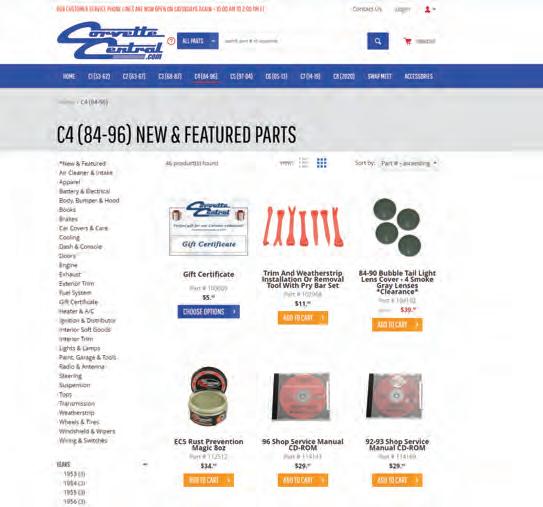 Corvette Central C4 (8496) Corvette Parts Catalog by Corvette Central