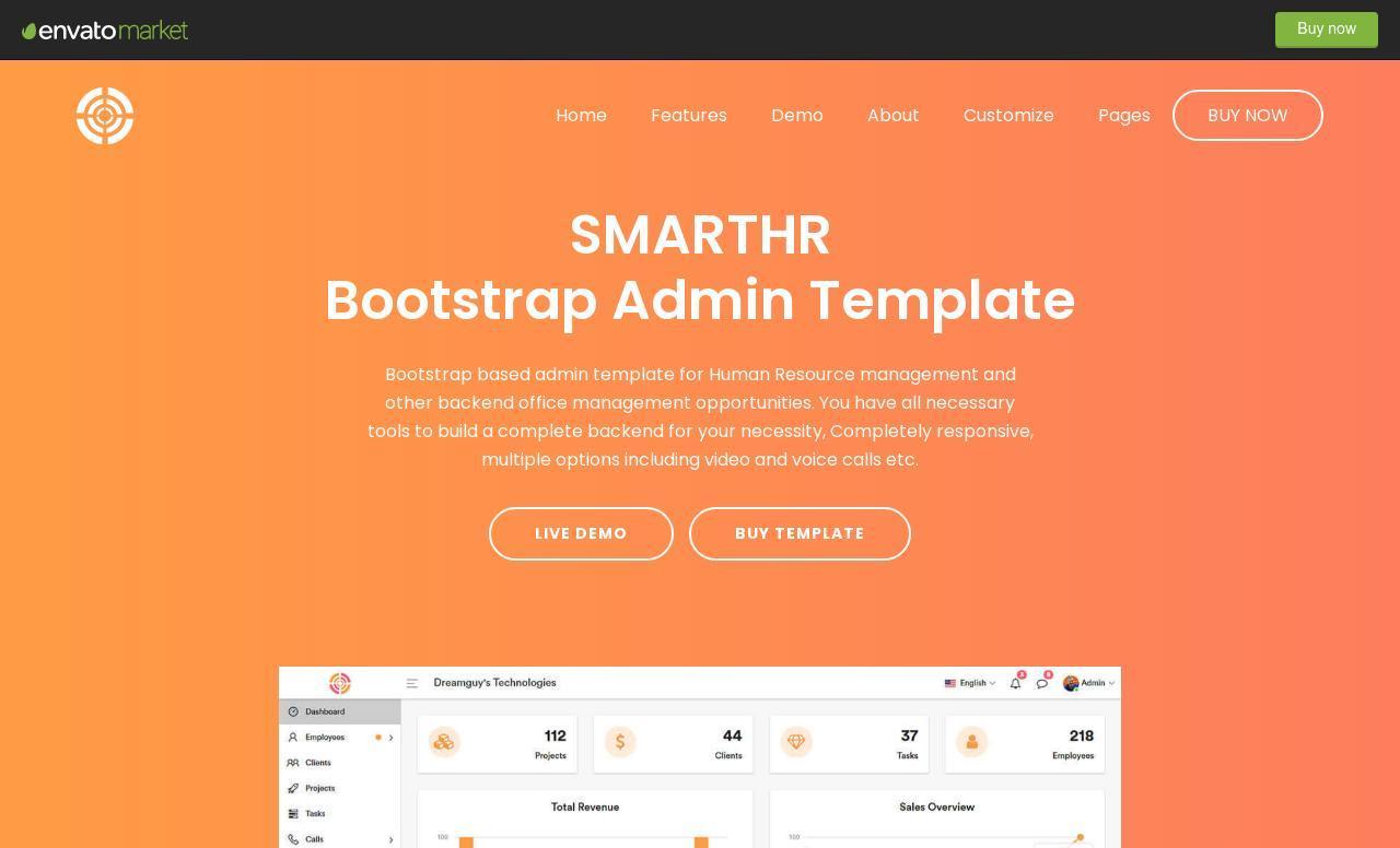 SmartHR - HRMS, Payroll, and HR Project Management Admin Dashboard ...