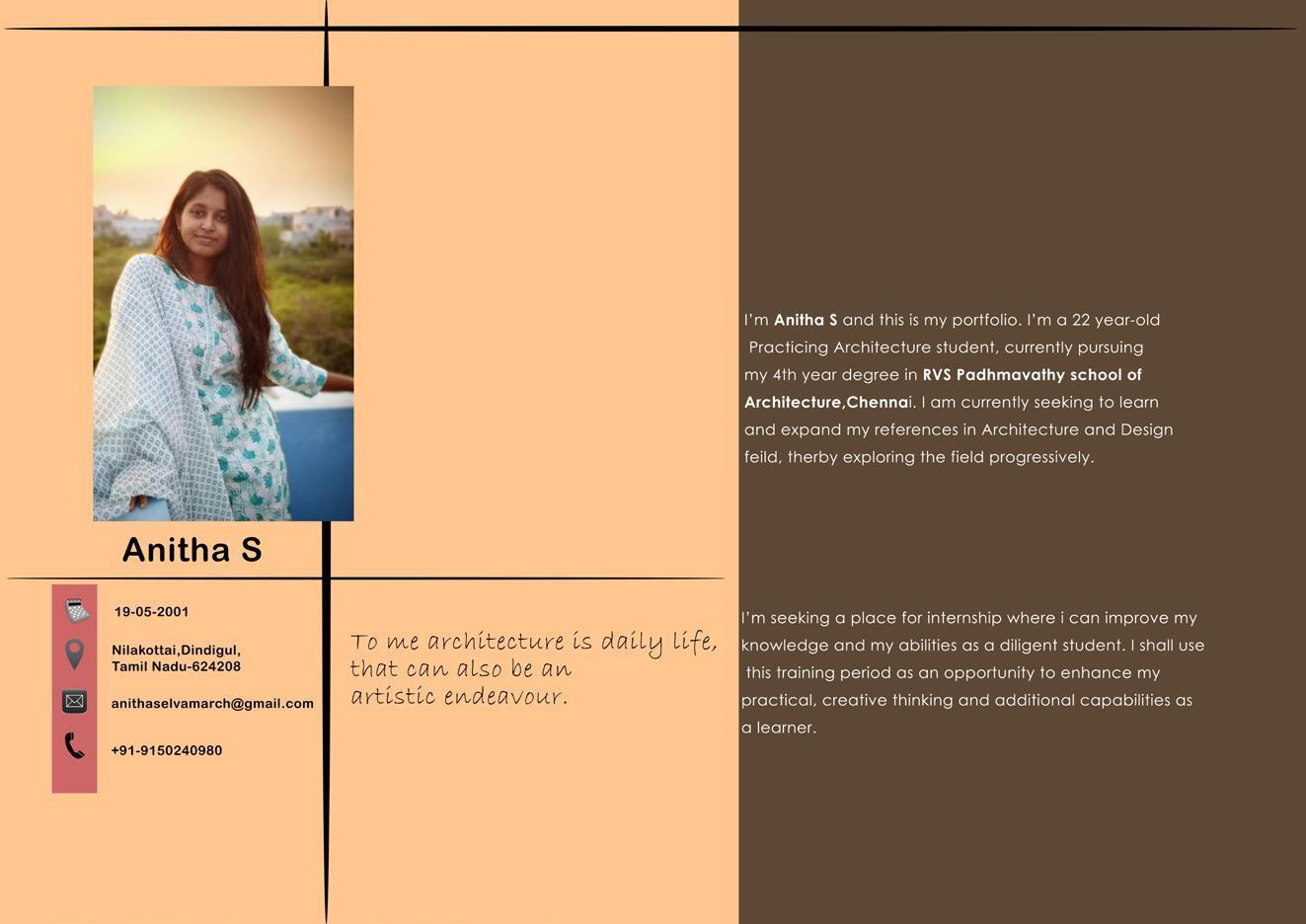 Anitha Architecture Portfolio by Anitha Selvam - Issuu