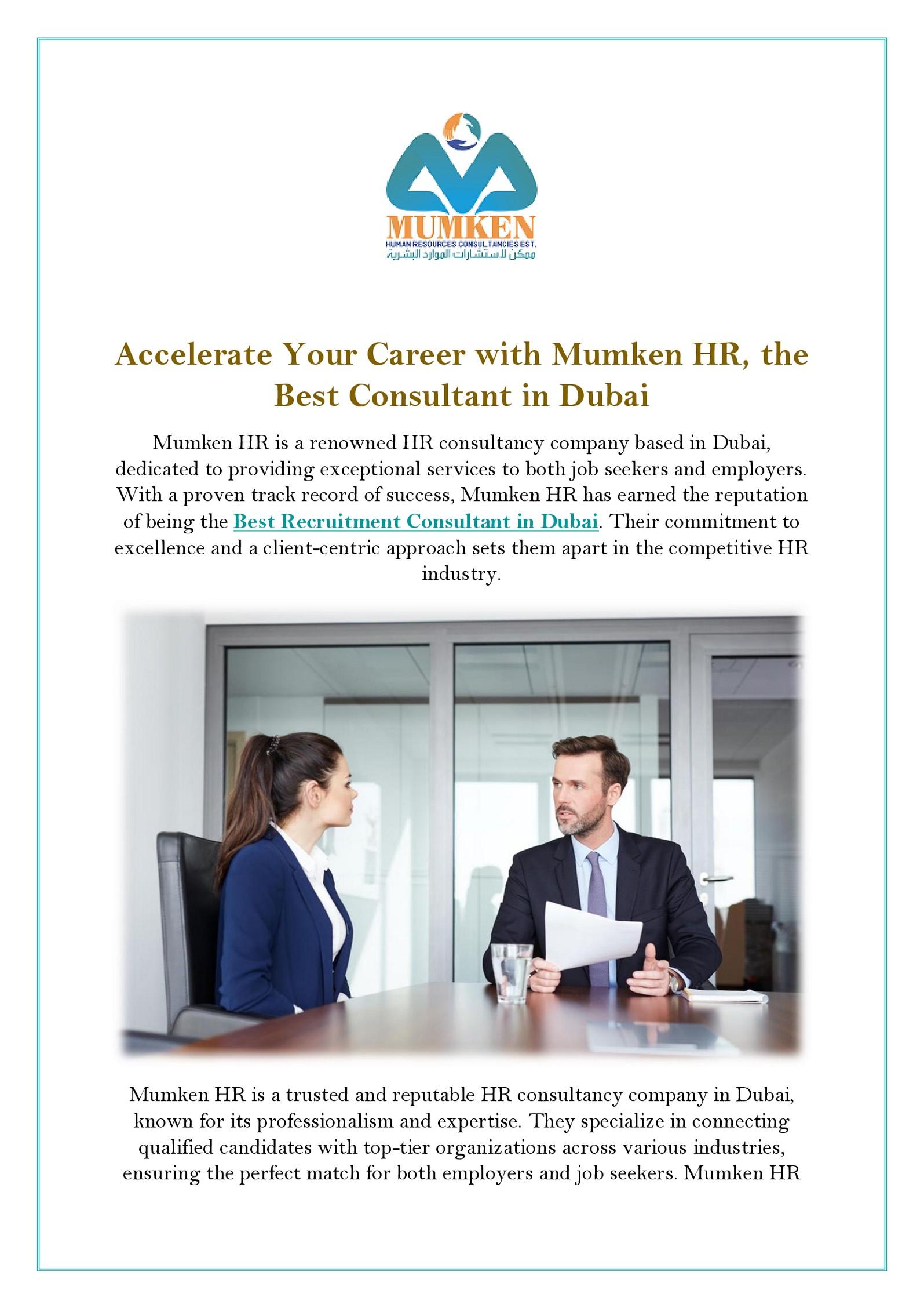 Best Recruitment Consultant in Dubai | Mumken.Ae by Mumken Ae - Issuu