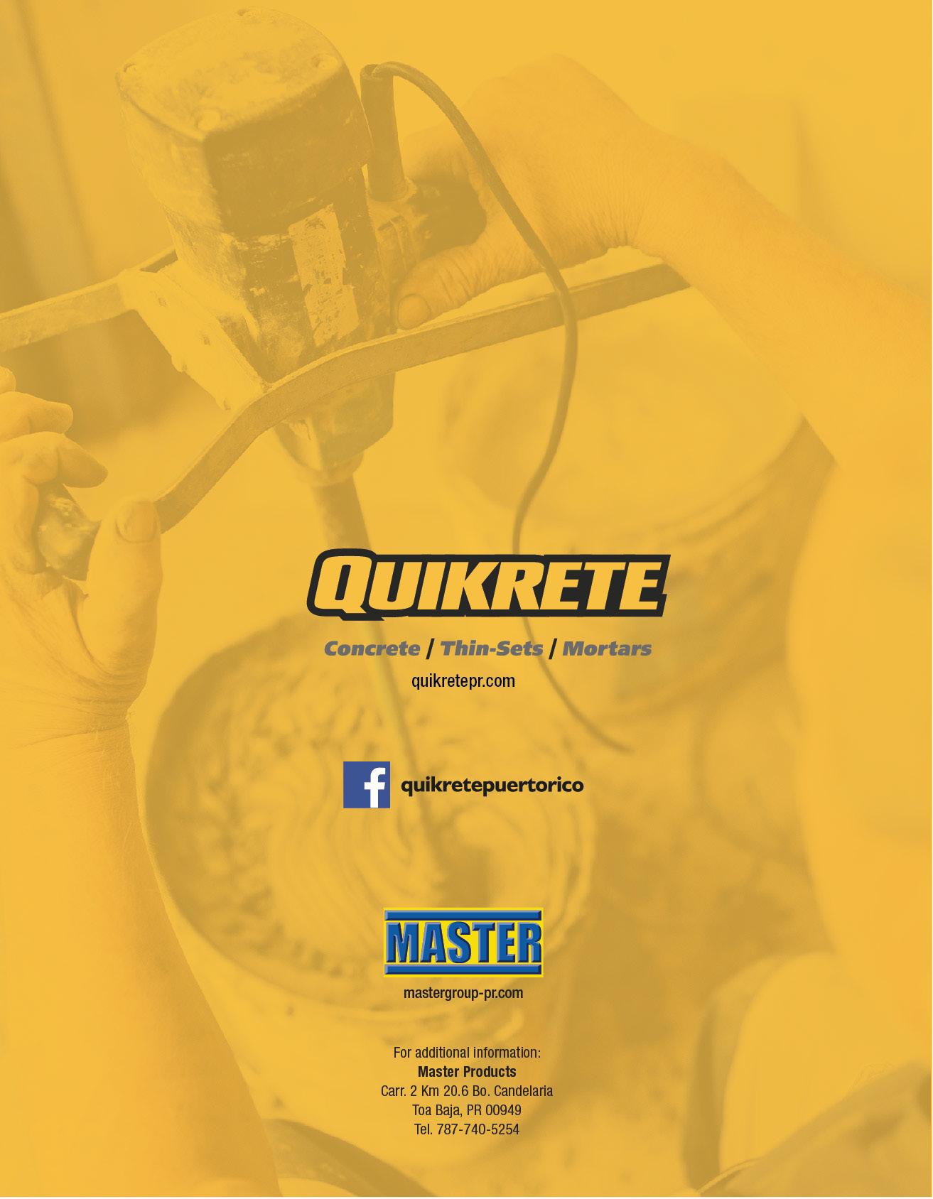 Quikrete Product Catalog by Master Group Issuu