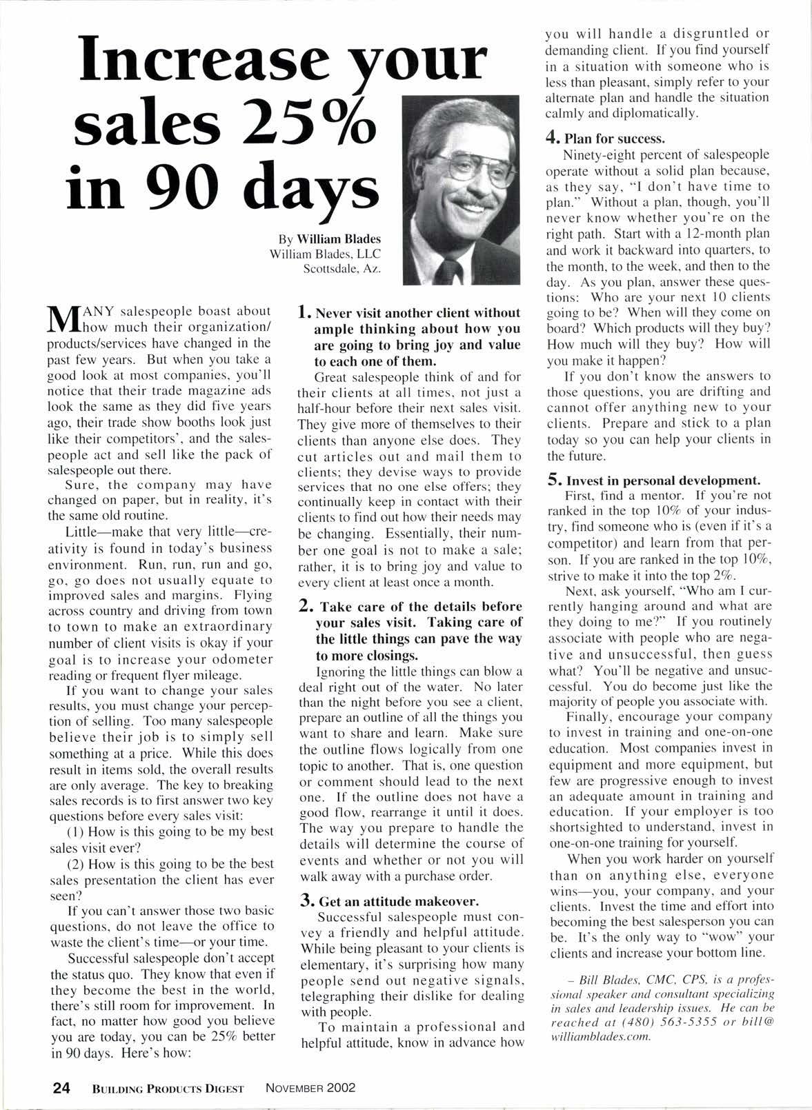 Cover for Increase y sales 25oh in 90 days