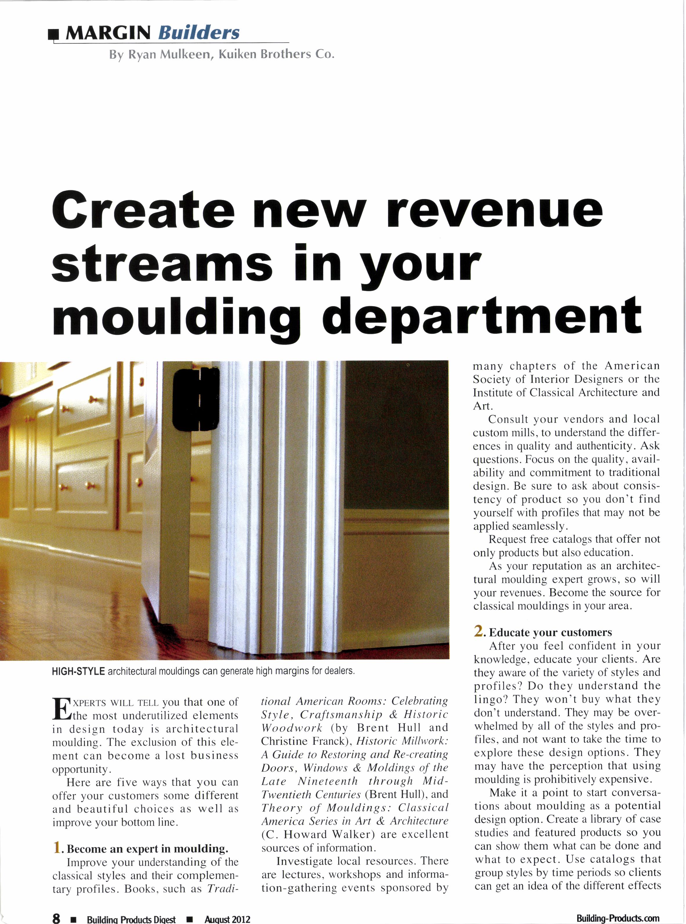 Cover for Greate new revenue streams in your moulding department