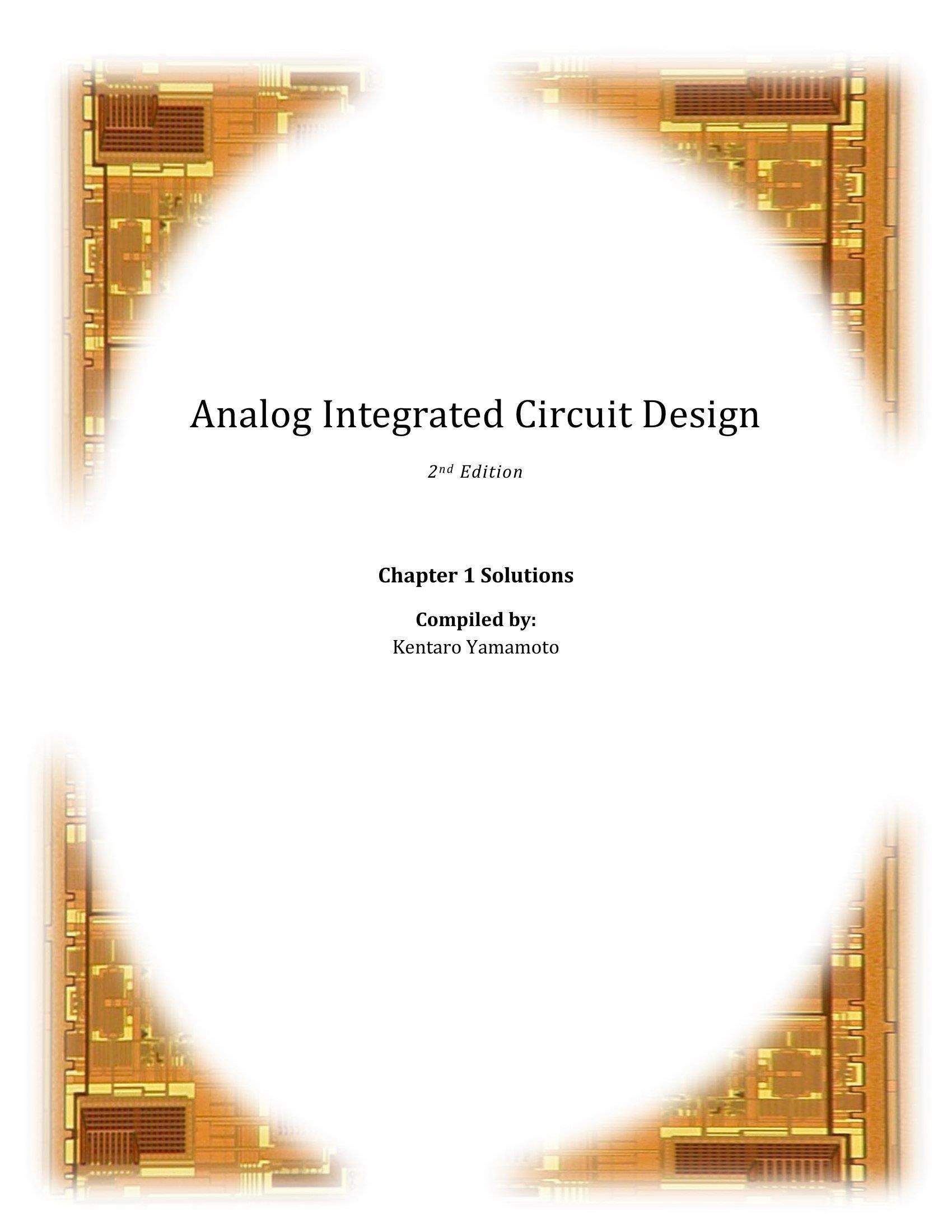 Solution manual for analog integrated circuit design 2nd edition tony