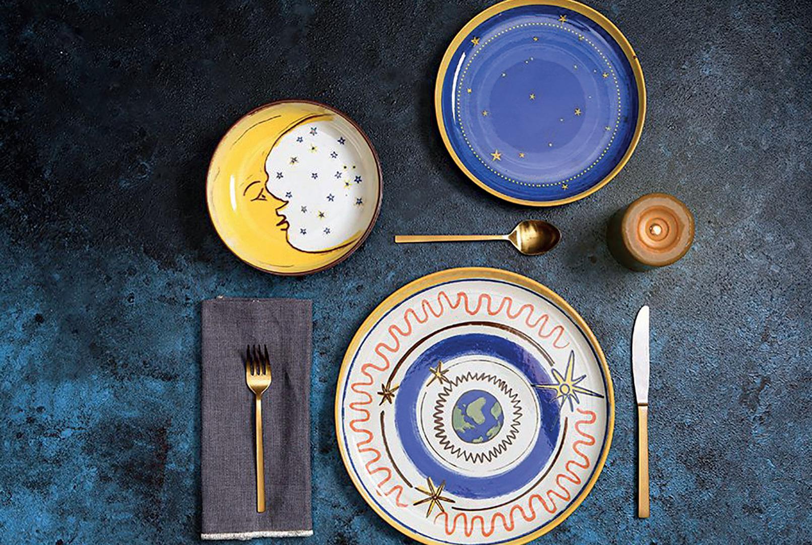 Stone + Lain Tom Stoneware Grey and Blue Dinnerware Set | 16-Piece 4